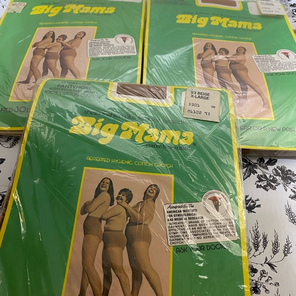 * Big Mama vintage Extra Large Pantyhose reusable panty 3 new packs - Picture 2 of 8